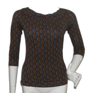 BODEN Tunic, 4, Drape neck, 3/4 sleeves, Op-Art, Geometric print